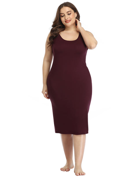 Plus Size Bodycon Midi Jersey Dress