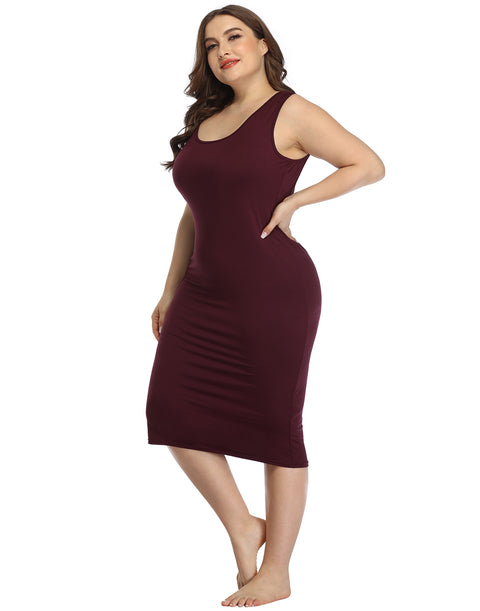 Plus Size Bodycon Midi Jersey Dress