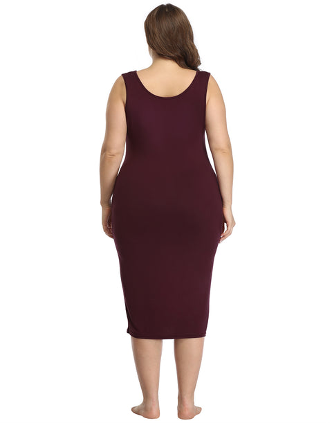 Plus Size Bodycon Midi Jersey Dress