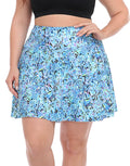 Beach Floral Plus Size Tennis Skort Pleated Golf Skirt with Shorts