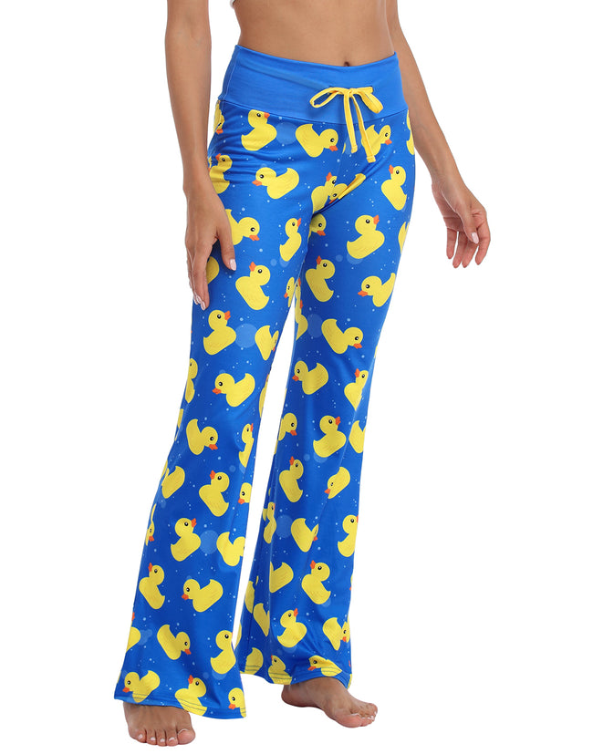 Duck Print Wide Leg Pajama Pants Women's – side view