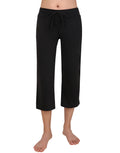 Black Cropped Pajama Pants