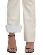 Faux Leather Pants Straight Leg Trousers with Pockets