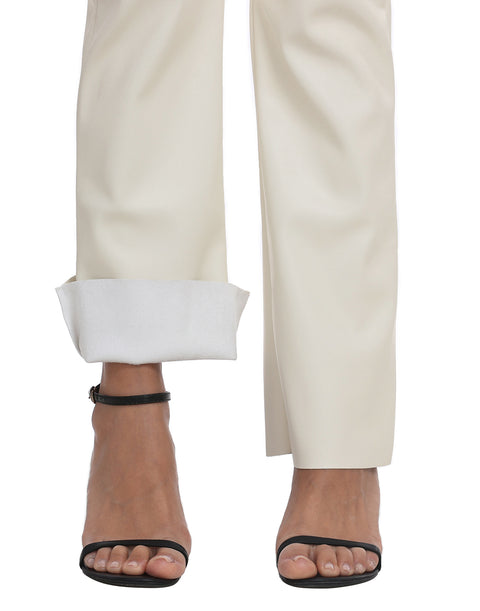 Faux Leather Pants Straight Leg Trousers with Pockets