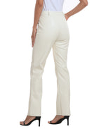 Faux Leather Pants Straight Leg Trousers with Pockets