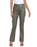 Faux Leather Pants Straight Leg Trousers with Pockets