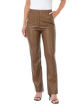Faux Leather Pants Straight Leg Trousers with Pockets