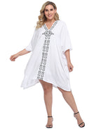 Plus Size UPF 30+ Short Kaftan Cover Up Oversize Dress