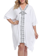 Plus Size UPF 30+ Short Kaftan Cover Up Oversize Dress