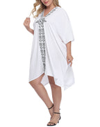 Plus Size UPF 30+ Short Kaftan Cover Up Oversize Dress
