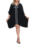 Plus Size UPF 30+ Short Kaftan Cover Up Oversize Dress