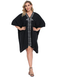 Plus Size UPF 30+ Short Kaftan Cover Up Oversize Dress