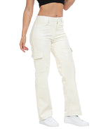 Faux Leather Cargo Pants with Pockets