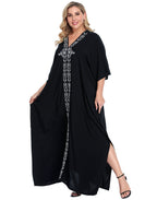 Black UPF 30+ Long Kaftan Cover Up Oversize Dress