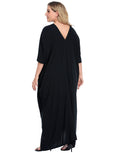 Black UPF 30+ Long Kaftan Cover Up Oversize Dress
