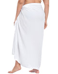 White Plus Size UPF 30+ Pareo Swimsuit Cover Up Wrap