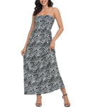 Zebra Strapless Summer Maxi Dress
