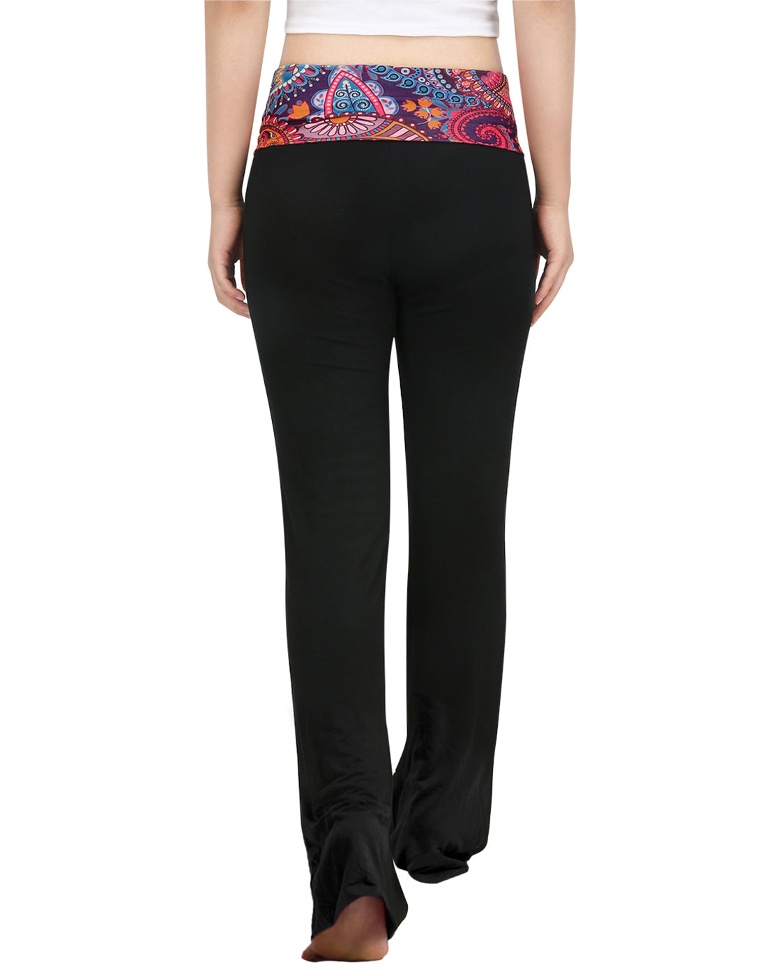 Color Block Fold Over Waist Yoga Pants