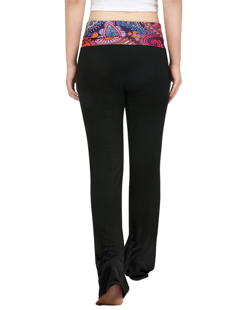 Color Block Fold Over Waist Yoga Pants