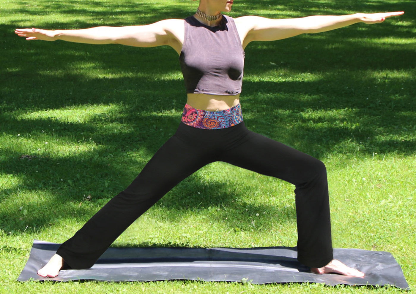 Color Block Fold Over Waist Yoga Pants