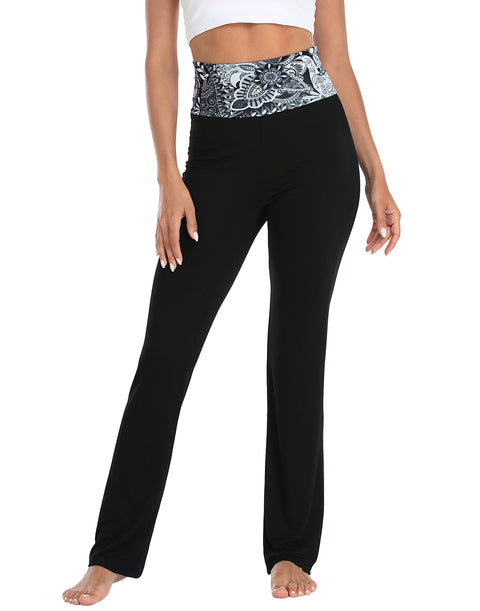Color Block Fold Over Waist Yoga Pants