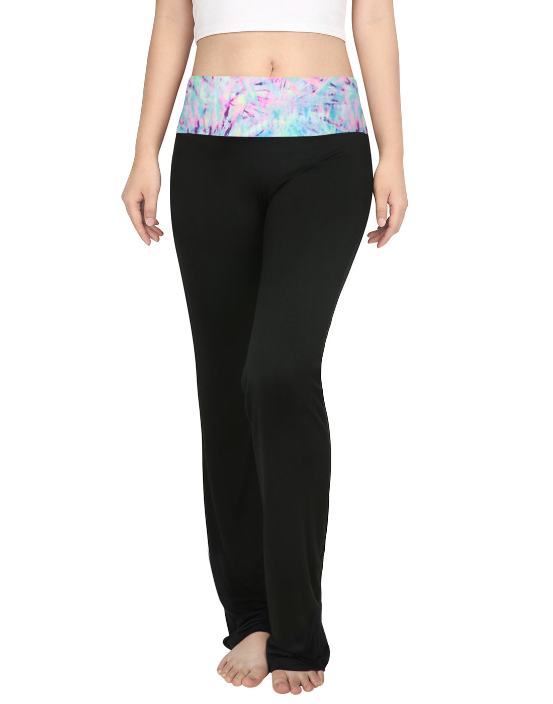 Tie Dye Waistband Folded Waist Lounge Pants Main image