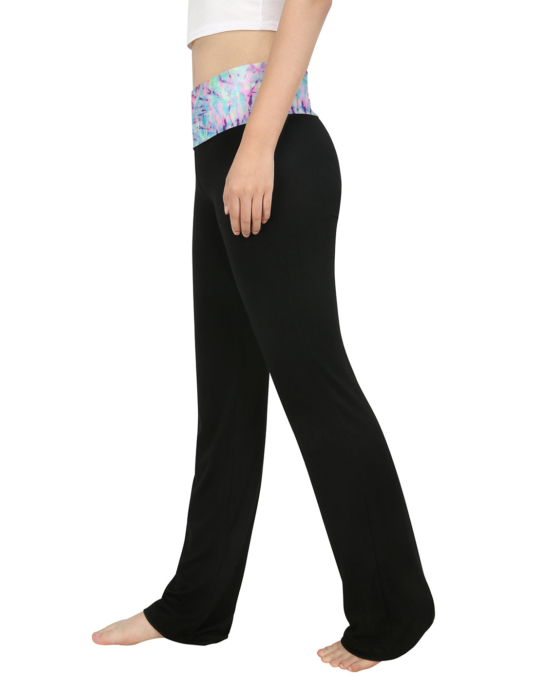 Tie Dye Waistband Folded Waist Lounge Pants