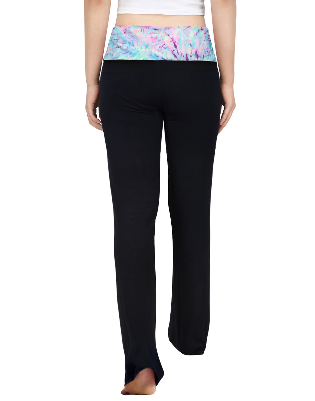 Tie Dye Waistband Folded Waist Lounge Pants