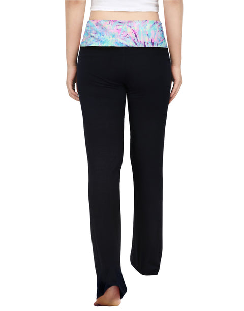 Color Block Fold Over Waist Yoga Pants