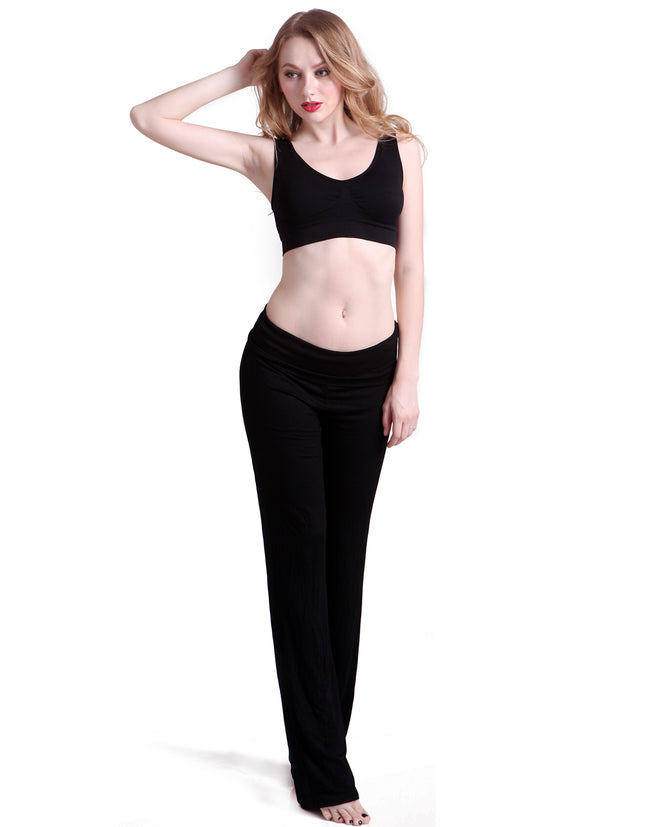Color Block Fold Over Yoga Pants Women's – close-up detail