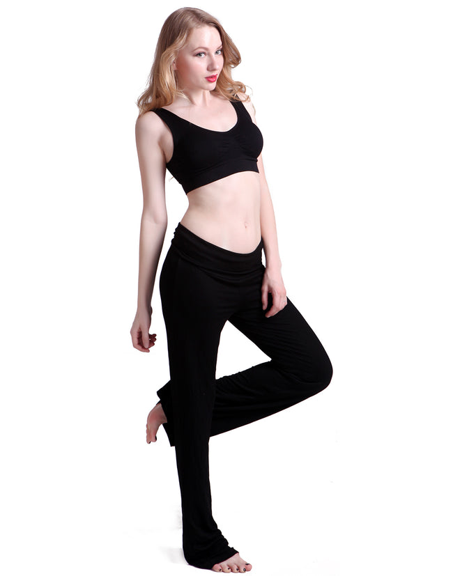 Color Block Fold Over Yoga Pants Women's – alternate view