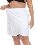 White Plus Size Skort Skirt with Bike Shorts and Pockets