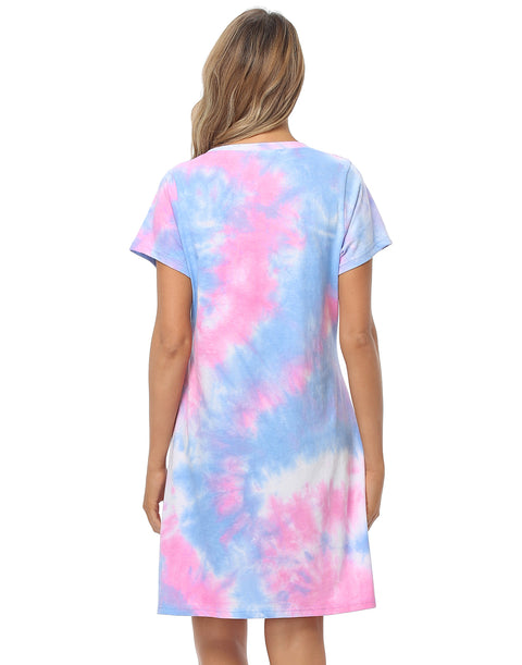 Cute Cat Short Sleeve Sleep Dress