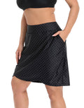 Polka Dot Plus Size Skort Skirt with Bike Shorts and Pockets