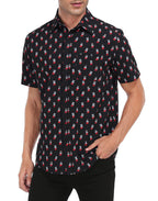 Dog Stockings Hawaiian Christmas Button Down Short Sleeve Shirts