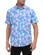 Hawaiian Santa Christmas Button Down Short Sleeve Shirts