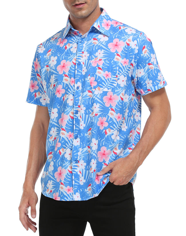 Hawaiian Santa Christmas Shirt Men's Button Down – side view