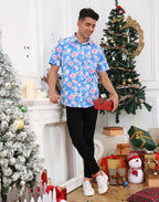Hawaiian Santa Christmas Button Down Short Sleeve Shirts