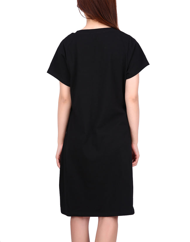 Cute Cat Short Sleeve Sleep Dress Women's – side view