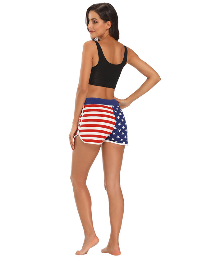 US Flag Retro Running Shorts Track – side view