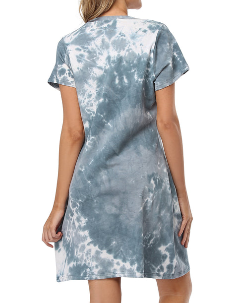 Need More Sleep Short Sleeve Sleep Dress