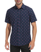 Mens Short Sleeve Button Down Hawaiian Dress Shirt