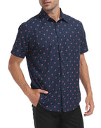 Mens Short Sleeve Button Down Hawaiian Dress Shirt