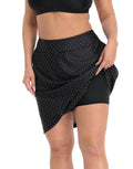 Polka Dot Plus Size Skort Skirt with Bike Shorts and Pockets