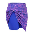 Royal Blue Paisely Plus Size Skort Skirt with Bike Shorts and Pockets