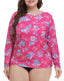 HDE Plus Size Rash Guard for Women UPF 50 Quick Dry Long Sleeve Swim Top