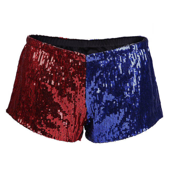 Red & Blue Sequin Shorts Costume Shorts in Red and Blue