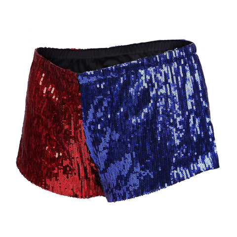Red & Blue Sequin Shorts