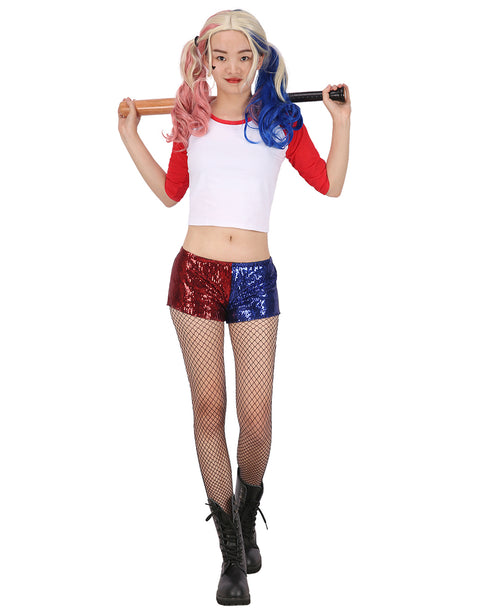 Red & Blue Sequin Shorts