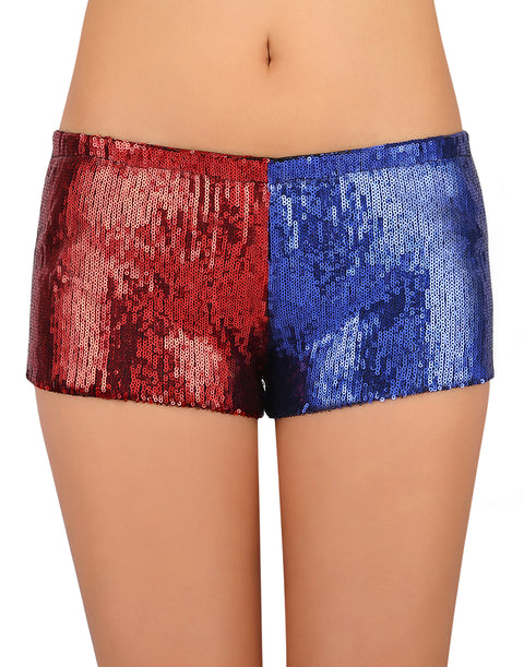 Red & Blue Sequin Shorts